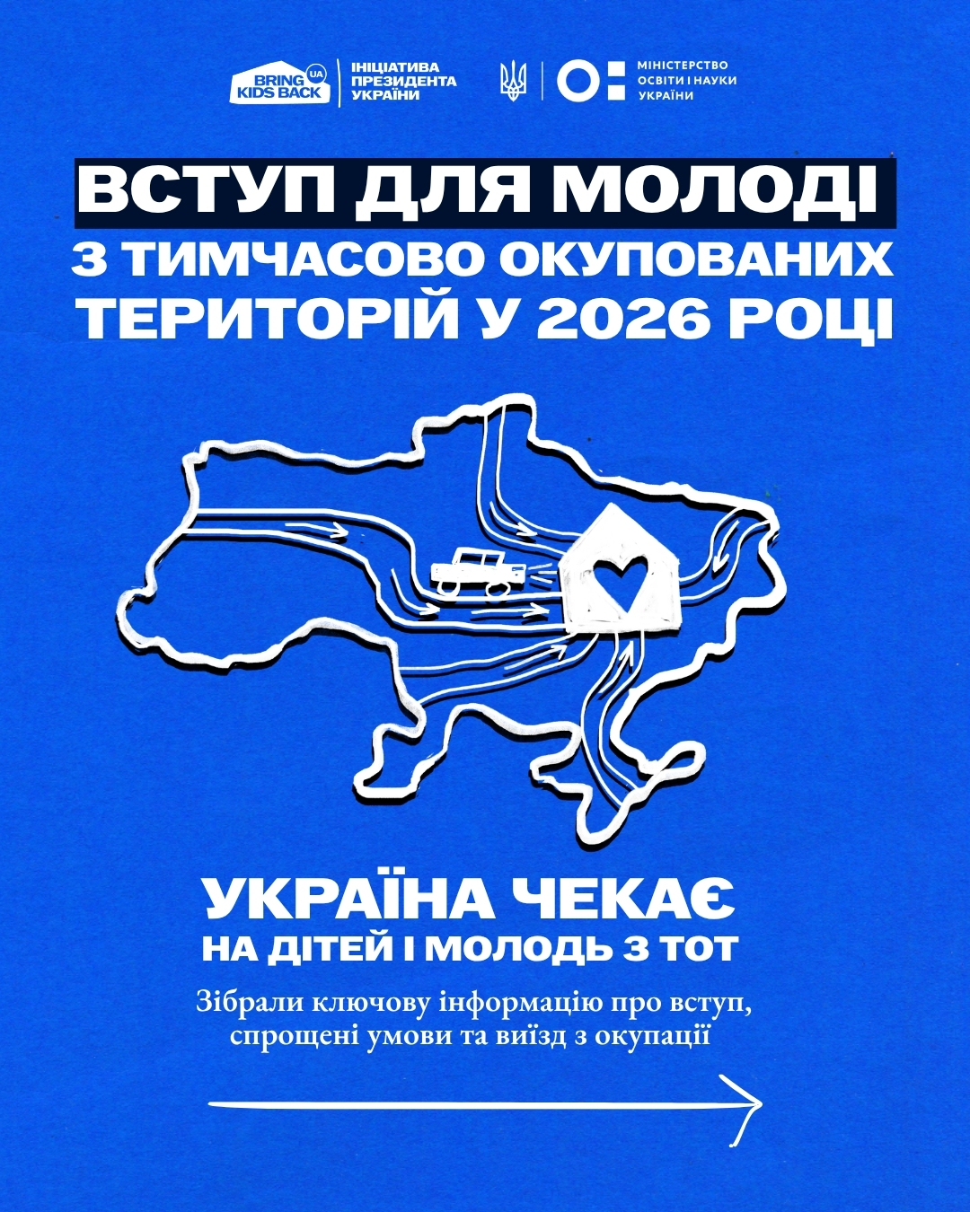 Україна чекає на дітей і молодь з ТОТ та створює умови, щоб цей шлях був реальним: алгоритм дій для вступників